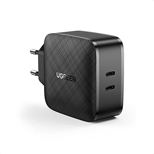 UGREEN 65W USB C Ladegerät 2-Port USB C Netzteil PD Ladegerät PPS unterstützt 66W kompatibel mit MacBook Pro/Air, iPad Pro, iPhone 14/14 Pro/ 14 Pro Max/ 13/12 Pro/ 11, Galaxy S22, S21 usw.