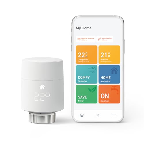 tado° smartes Heizkörperthermostat – Wifi Starter Kit V3+, inkl. 1 x Thermostat für Heizung – digitale App Steuerung – Alexa, Siri, Google Assistant