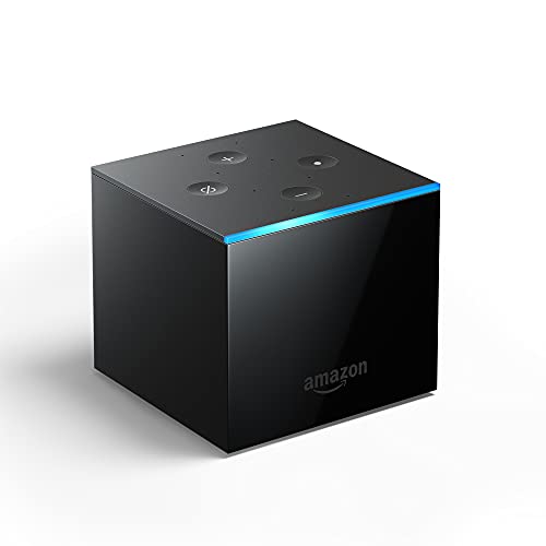 Fire TV Cube│Hands-free mit Alexa, 4K Ultra HD-Streaming-Mediaplayer (Vorherige Generation, Fernbedienung mit App-Tasten)