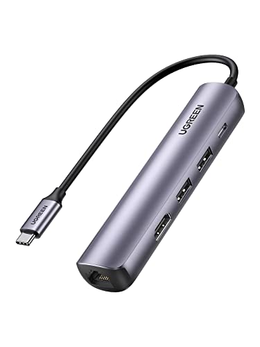 UGREEN USB C Hub Ethernet HDMI Docking Station USB C Adapter LAN mit 100W PD, 4K HDMI, RJ45, 2 USB 3.0 kompatibel mit Surface Pro, Galaxy tab S7,iPad Pro/Air, iPad Mini 6, MacBook Pro/Air usw.
