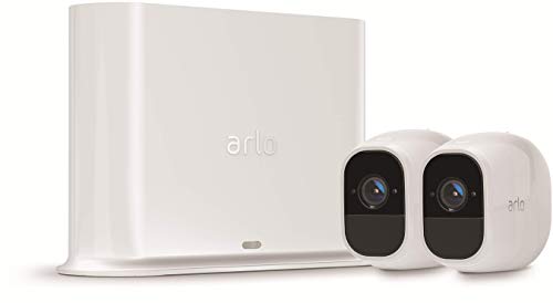 Arlo Pro2 Überwachungskamera & Alarmanlage, 1080p HD, 2er Set, Smart Home, kabellos, Innen/Außen, Nachtsicht, 130 Grad Blickwinkel, WLAN, 2-Wege Audio, wetterfest, Bewegungsmelder, (VMS4230P) - Weiß