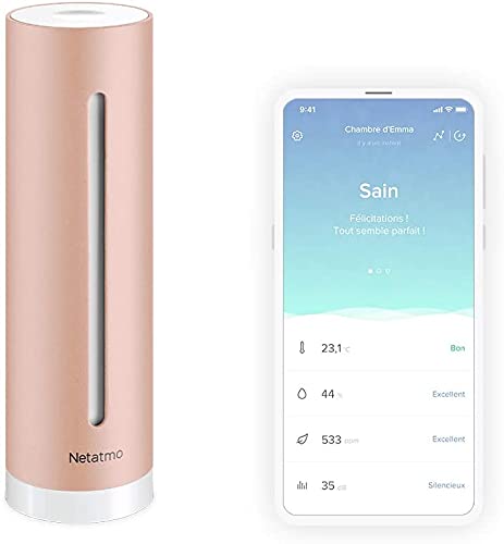 Netatmo Luftqualität Messgerät, Feuchtigkeit, Temperatur, Lärm und CO2 Sensoren, NHC-DE