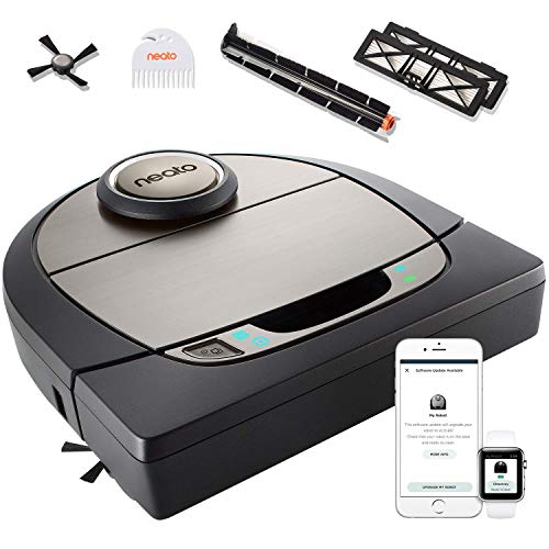 Neato Robotics D750 Saugroboter Premium-Paket, Eckenreinigung mit exklusivem Haustierzubehör für Teppiche und Hartböden, App/Alexa kompatibel