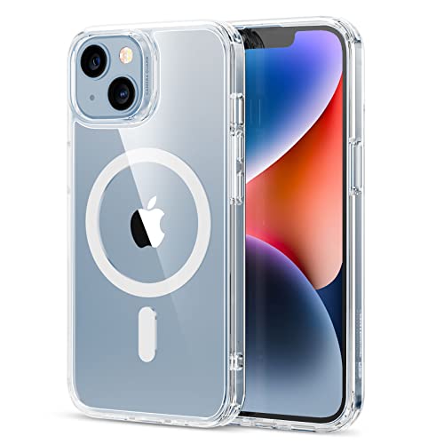 ESR für iPhone 13 Hülle und iPhone 14 Hülle, kompatibel mit MagSafe, Classic Hybrid Magnet handyhülle mit HaloLock, Militärnorm Sturzschutz Case, Kratzfeste Rückseite, Klar