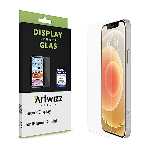 Artwizz SecondDisplay (2er Pack) Schutzglas geeignet für iPhone 12 Mini - Displayschutz aus Sicherheitsglas, 9H Schutzgrad, Hüllenfreundlich