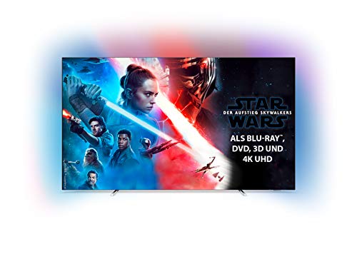 Philips Ambilight 55OLED754/12 139 cm (55 Zoll) OLED Smart TV mit Alexa-Integration (4K UHD, P5 Perfect Picture Engine, Dolby Vision, Dolby Atmos, HDR 10+, Saphi Smart TV) Silber