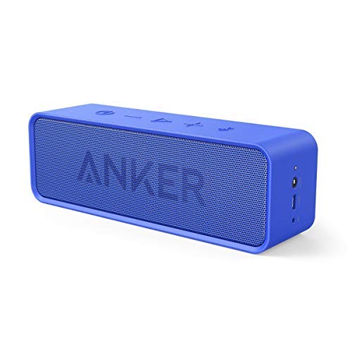Anker SoundCore Bluetooth Lautsprecher, Tragbarer Lautsprecher mit unglaublicher 24 Stunden Akkulaufzeit und 6W Dual-Treiber, reinem Bass und eingebautem Mikrofon für iPhone, Samsung usw. (Blau)