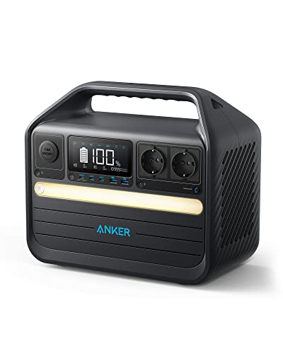 Anker 555 Powerstation, tragbare PowerHouse 1024Wh LiFePO4, 1000W mobiler Solargenerator, 3 USB-C PD Anschlüsse mit 100W, Stromversorgung für Camping, Wohnmobile & Stromausfälle mit 5 Jahre Garantie