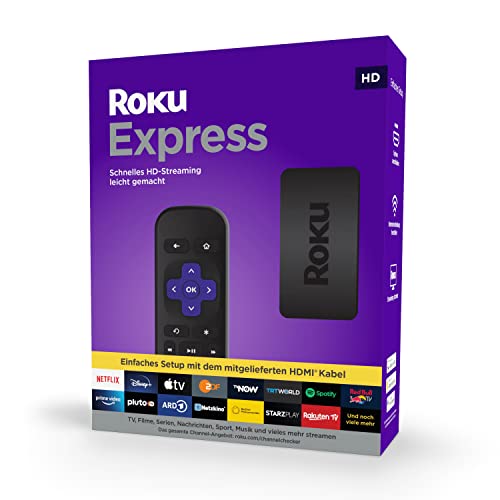 Roku Express | HD-Streaming Media Player | Funktioniert nur in Deutschland| Einfaches setup mit dem mitgelieferten HDMI kabel|1080p,720p bis zu 60fps