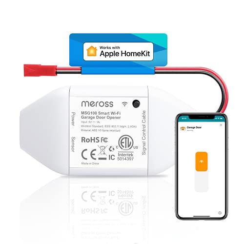 Meross Smart WLAN Garagentoröffner funktioniert mit Apple HomeKit, APP-Steuerung, Kompatibel mit Alexa, Google Assistant und SmartThings, kein Hub erforderlich
