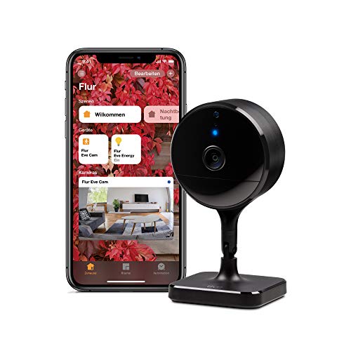 Eve Cam – Secure Indoor Camera, 100% privacy, HomeKit Secure Video, iPhone/iPad/Apple Watch notifications, motion sensor, microphone and speaker, people/pet/vehicle recognition, flexible installation