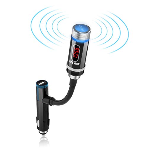 AUKEY Bluetooth FM Transmitter Auto Audio KfZ mit Freisprecheinrichtung, USB Port für Smartphones und Handys