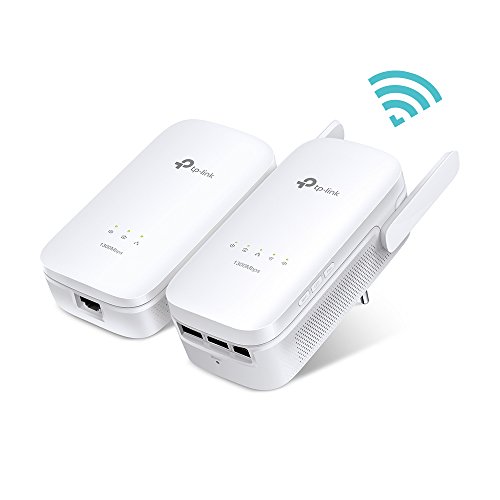 TP-Link TL-WPA8630 Kit V2 AV1300 Wifi AC1200 Gigabit Powerline Adapter (1200 Mbits Wifi und 1200 Mbit/s Powerline, Wifi Klone, Mu-MIMO, App Steuerung, 4 Gigabit Ports, Plug & Play)