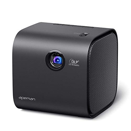 Beamer APEMAN Mini Beamer 1080P Full HD Unterstützt LED 540g DLP Mit Bluetooth Lautsprecher Tragbarer Pocket Projektor Btterie Eingebauter 30000 Stunden iOS/Android HDMI Heimkino Party Mehrweg