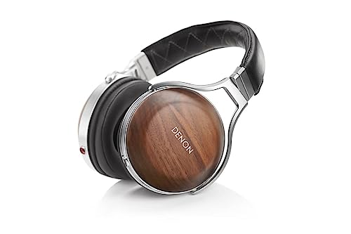 Denon AH-D7200 Premium Over Ear Kopfhörer mit Ohrschalen aus Walnussholz, HiFi-Kopfhörer, Hi-Res Audio, 50mm FreeEdge-Treiber, abnehmbares 7N-Kupferkabel, Schwarz