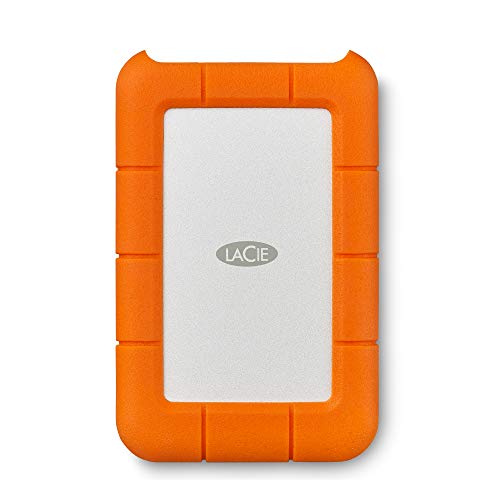 LaCie Rugged Mini 4TB, Tragbare Externe Festplatte, 2.5 Zoll, PC & Mac, inkl. USB C w/o USB A Kabel, inkl. Data Rescue Service (LAC9000633)