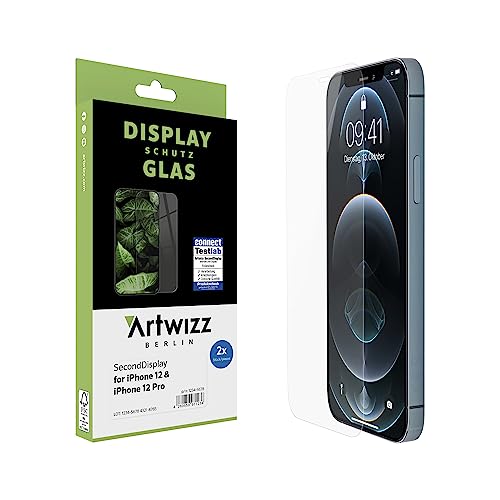 Artwizz SecondDisplay (2er Pack) Schutzglas geeignet für iPhone 12/12 PRO (6.1') - Displayschutz aus Sicherheitsglas, 9H Schutzgrad, Hüllenfreundlich