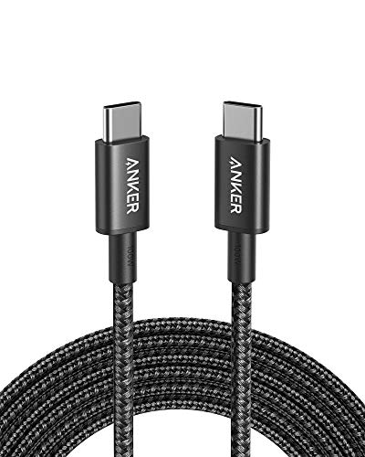 Anker New Nylon USB-C auf USB-C Ladekabel 2.0, 100W Typ-C Ladekabel 3m lang, Schnellladeleistung für iPad Mini 6. Gen, MacBook Pro 2020, iPad Pro 2020, iPad Air 4, Galaxy S20 Plus S9, Pixel, Switch