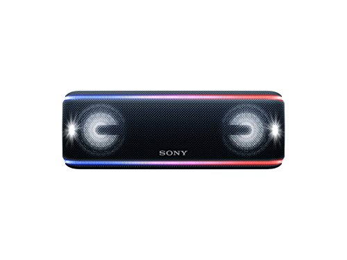 Sony SRS-XB41 kabelloser Bluetooth Lautsprecher (tragbar, mehrfarbige Lichtleiste, Lautsprecherbeleuchtung, Stroboskoplicht, NFC, kompatibel mit Party Chain) schwarz