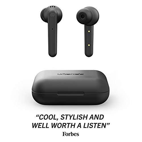 Urbanista Paris True Wireless Kopfhörer. 20H Spielzeit Kabellose Ladetasche, Bluetooth 5.0, Geräuschdämpfende Kopfhörer mit Touch-Steuerung + eingebautem Mikrofon, kompatibel Android und iOS - Schwarz