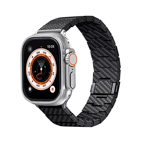 pitaka Carbon Armband Kompatibel mit Apple Watch 10/Ultra 2/Ultra /9/8/7/6/SE/5-1 aus Kohlefaser Uhrenarmband Universal Ersatzarmband mit Magnetischem Verschluss 49/46/45/44/42/41/40/38 mm Modern