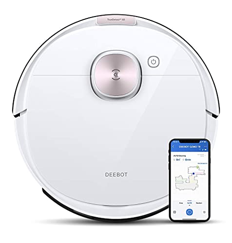 ECOVACS DEEBOT OZMO T8 Saugroboter mit Wischfunktion (2in1), Roboterstaubsauger (App Steuerung), Wischroboter (Feuchtreinigung), intelligente Navigation, Alexa, weiß