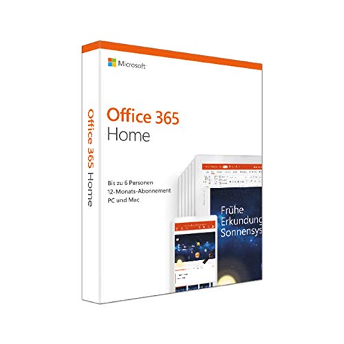 Microsoft Office 365 Home (jetzt Microsoft 365 Family) multilingual | 6 Nutzer | Mehrere PCs / Macs, Tablets und mobile Geräte | 1 Jahresabonnement | Box