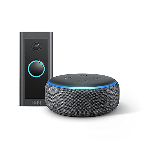Ring Video Doorbell Wired von Amazon + Echo Dot (3. Gen.) | HD-Video, fortschrittliche Bewegungserfassung, festverdrahtete Installation