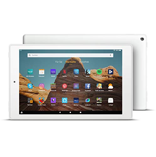 Fire HD 10-Tablet│10,1 Zoll großes Full HD-Display (1080p), 32 GB, Weiß, Mit Werbung (vorherige Generation – 9.)