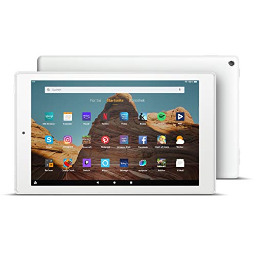 Fire HD 10-Tablet│10,1 Zoll großes Full HD-Display (1080p), 32 GB, Weiß, Mit Werbung (vorherige Generation – 9.).
