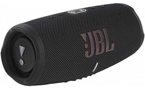 JBL Charge 5 Bluetooth-Lautsprecher in Schwarz – Wasserfeste, portable Boombox mit integrierter Powerbank und Stereo Sound – Eine Akku-Ladung für bis zu 20 Stunden kabellosen Musikgenuss