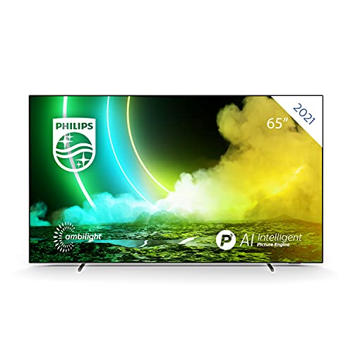 Philips Ambilight TV 65OLED705/12 65-Zoll OLED TV (4K UHD, P5 Perfect Picture Engine, Dolby Vision∙Atmos, HDR 10+, Sprachassistent, Android TV) Chrom (2020/2021 Modell)