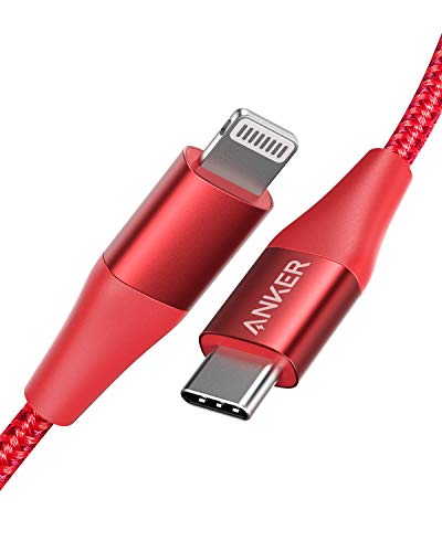 Anker USB C auf Lightning Kabel [0.9 m MFi zertifiziert] Powerline+ II Nylon geflochtenes Kabel für iPhone 13 13 Pro 12 Pro Max 12 11 X XS XR 8 Plus, AirPods Pro, unterstützt Power Delivery (Rot)