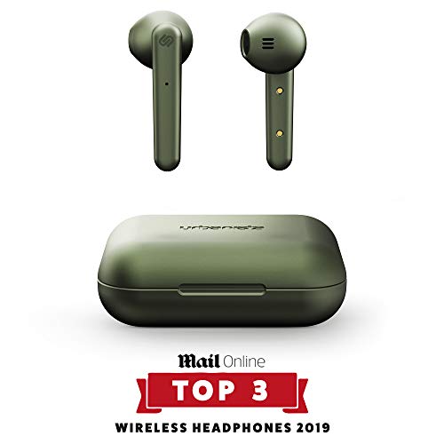Urbanista Stockholm True Wireless Kopfhörer. 14H gesamt Akkulaufzeit. Bluetooth 5.0 inkl. Ladebox, Touch Bedienung und doppel Mikrofon Kopfhörer. Kompatibel mit iOS und Android - Grün