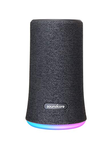 Soundcore Flare Tragbarer & Kompakter Bluetooth Lautsprecher von Anker, 360° Rundum-Sound, Fantastischer Bass & Stimmungs-LED-Licht, IPX7 Wasserdichte, 12 St. Spielzeit für Feiern & Partys (Schwarz)