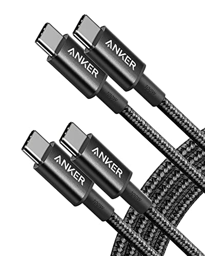 Anker 333 USB C auf USB C Ladekabel, 1.8m, Doppelpack,100W USB 2.0 Typ C Kabel, Schnellladeleistung geeignet für MacBook Pro 2020, iPad Pro 2020, iPad Air 4, Galaxy S21, Pixel, Switch, LG, und mehr