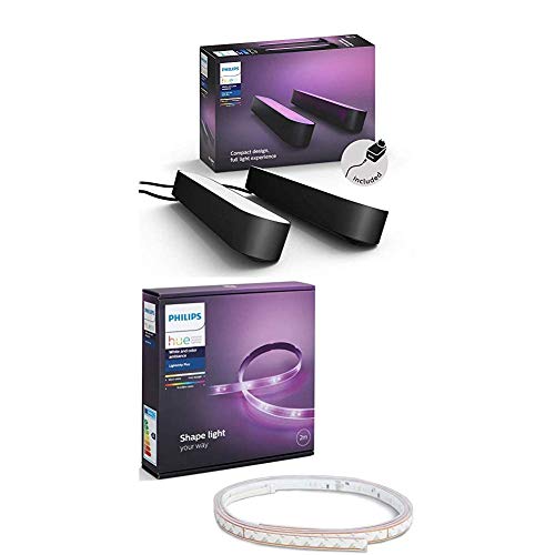 Philips Hue White and Color Ambiance Play Lightbar Doppelpack + LightStrip+ Basis Set (ohne Bridge) schwarz