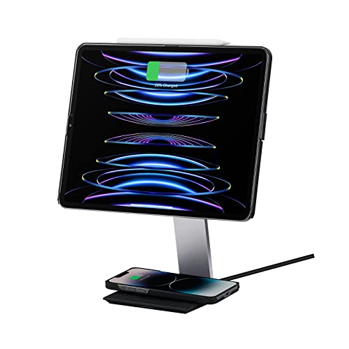 Pitaka Magnetische Aufladbare Tablet Ständer - Verstellbare Halterung für MagEZ Case Pro iPad Pro & Mini 6 Mit Kabelloser Ladestation Schwarz [MagEZ Charging Stand]