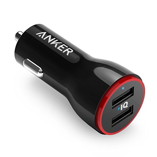 Anker PowerDrive 2 Auto Ladegerät 24W / 4.8A 2-Port USB Kfz Ladegerät Power IQ für iPhone XS/XS Max/XR/X/8/7/ iPad Pro/Air 2 /Mini, Note 5/4, LG, Nexus, HTC/Galaxy S7 / S7 Edge, Powerbank und mehr