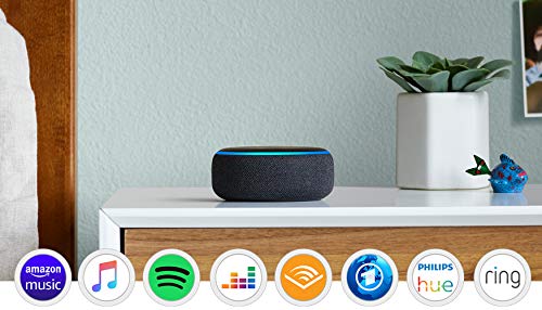 Echo Dot (3. Gen.) Intelligenter Lautsprecher mit Alexa, Anthrazit Stoff