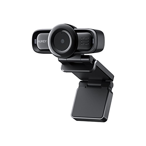AUKEY Webcam 1080p Full HD mit Autofokus und Geräuschreduzierung-Mikrofone PC Kamera für Video Chat und Aufnahme, Kompatibel mit Windows, Mac und Android