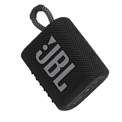 JBL GO 3 kleine Bluetooth Box in Schwarz – Wasserfester, tragbarer Lautsprecher für unterwegs – Bis zu 5h Wiedergabezeit mit nur einer Akkuladung