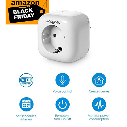 Smart Plug Koogeek Intelligente Wifi Steckdose Kompatibel mit Alexa/Echo mit Apple HomeKit mit Google Assistant mit Siri Remote Control auf 2.4 GHz Netzwerk