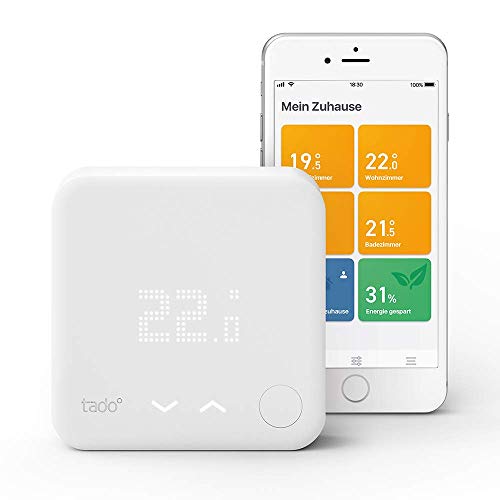 tado° Smartes Thermostat Starter Kit V3+ (Raumthermostat, Intelligente Heizungssteuerung, kompatibel mit Amazon Alexa, Apple HomeKit, Google Assistant, IFTTT)