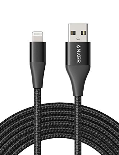 Anker Powerline+ II iPhone Kabel 3m iPhone Ladekabel Lightning Kabel Nylon, MFi Zertifiziert mit dem iPhone SE/XS/XS Max/XR/X / 8/8 Plus / 7 / 6s / 6/ iPad und mehr (Schwarz)