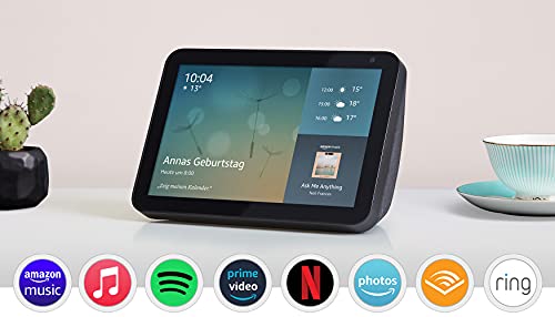 Echo Show 8 (1. Gen, 2019) – Smart Display mit Alexa – Durch Alexa in Verbindung bleiben – Anthrazit