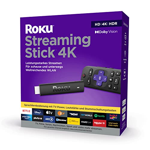 Roku Streaming Stick 4K | 4K/HDR/Dolby Vision Streaming Media Player | Funktioniert nur in Deutschland