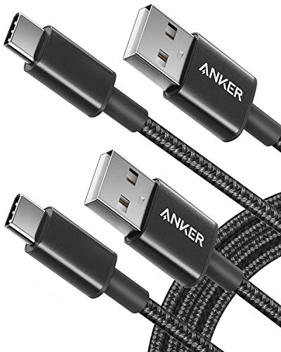 Anker USB C Kabel, [2 Stück 1,8m] Ladekabel USB C Nylon Geflochten Schnellladekabel, USB auf USB C Kabel für Samsung Galaxy S24 S23 S22 Ultra Note 20 iPhone 16 15 14 Pro Max iPad MacBook