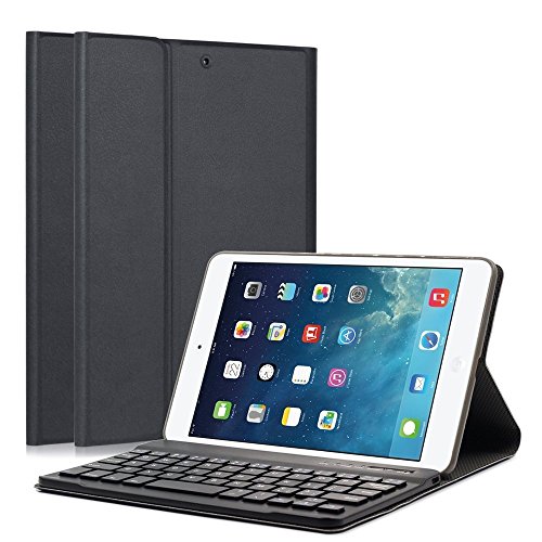 GOOJODOQ Tastatur Hülle,Weiche TPU Rückseite+Keyboard Compatible with iPad Mini 1 / Mini 2 / Mini 3