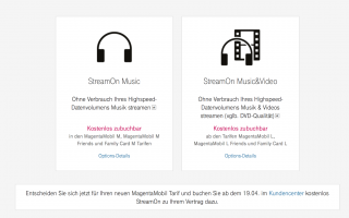 Achtung! StreamOn bei radio.de unzuverlässig; Datenvolumen teilweise verbraucht